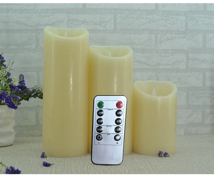 LED Swing Flameless Candles, 220V Rechargeable Large Diameter Slant Mouth Electronic Candles for Wedding Bar Birthday Decor