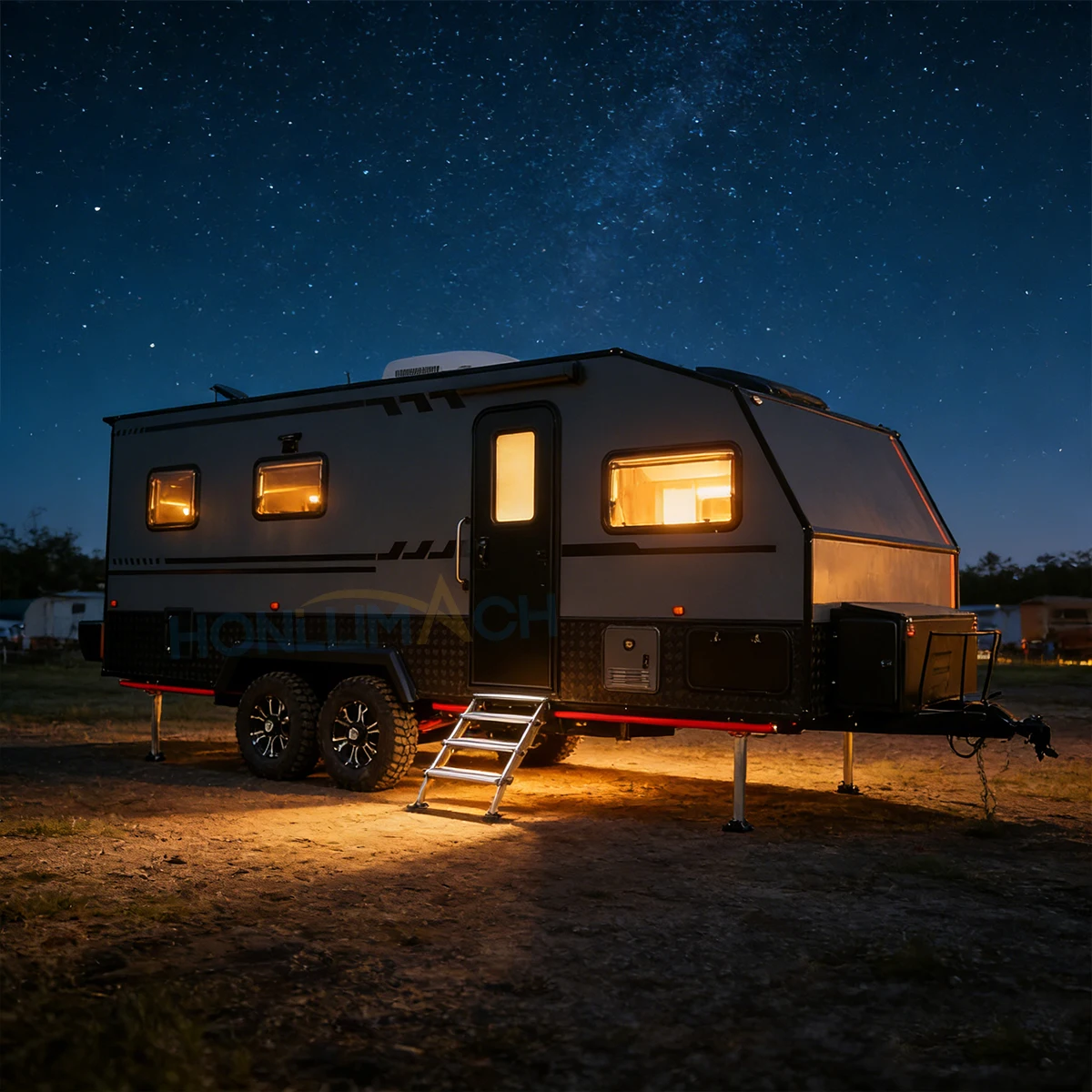 Off Road Teardrop Camper Trailer Lightweight Waterproof Solar Panel Adventure Caravan Camper Customized