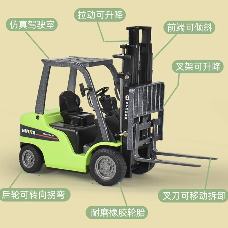 Diecast 1/50 Size Forklift Model Car Alloy Truck Car Model Lifting Stacker Toys for Boys Collection Display Original Box