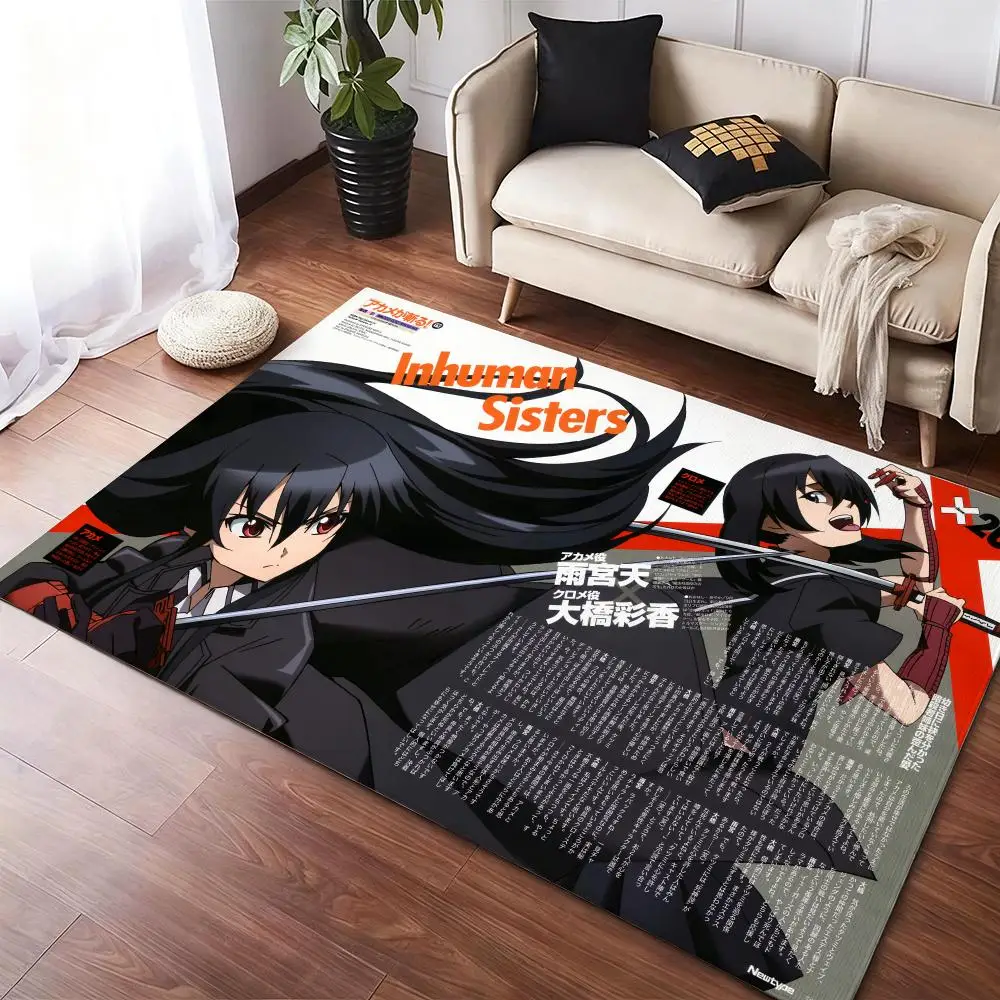 مثير A-Akame Ga قتل الألغام الكلمة حصيرة لينة سميكة عدم الانزلاق سجادة باب لغرفة المعيشة ديكور المنزل الفانيلا السجاد #1