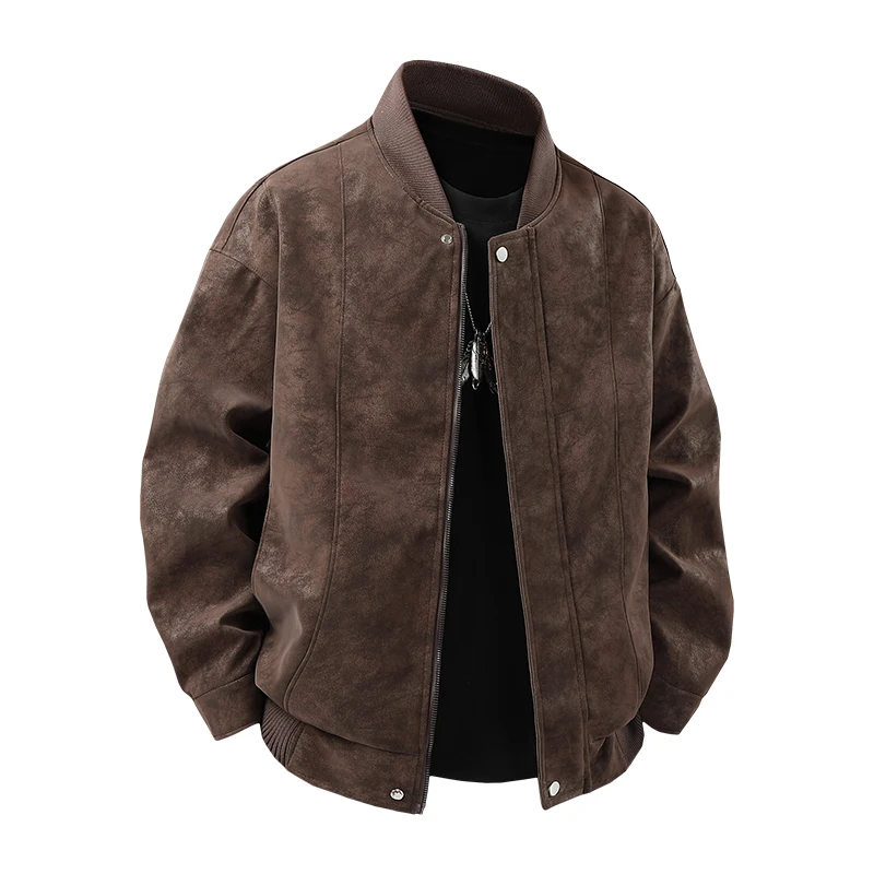 2026 Autumn Loose pu Leather Jacket Men Fashionable Trendy Comfortable Versatile High Quality Windproof Casual Pu leather Jacket