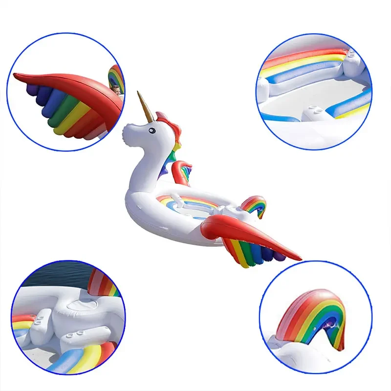 2023New Oversized PVC Inflatable Unicorn Float Rowing Party For 6-8persons Giant Water Toy Floating Row Animal Boat Floating Row