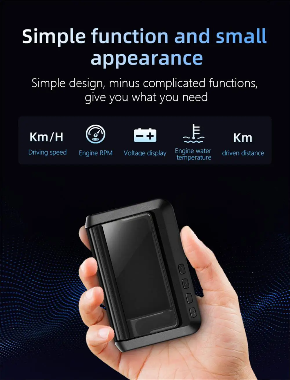 C100 OBD2 HUD Spiegel Head-Up-Display Digitaler Geschwindigkeitsalarm Wassertemperatur-Voltprojektor mit KM/H MPH Fahrzeugelektronik-Zubehör – Detail 8