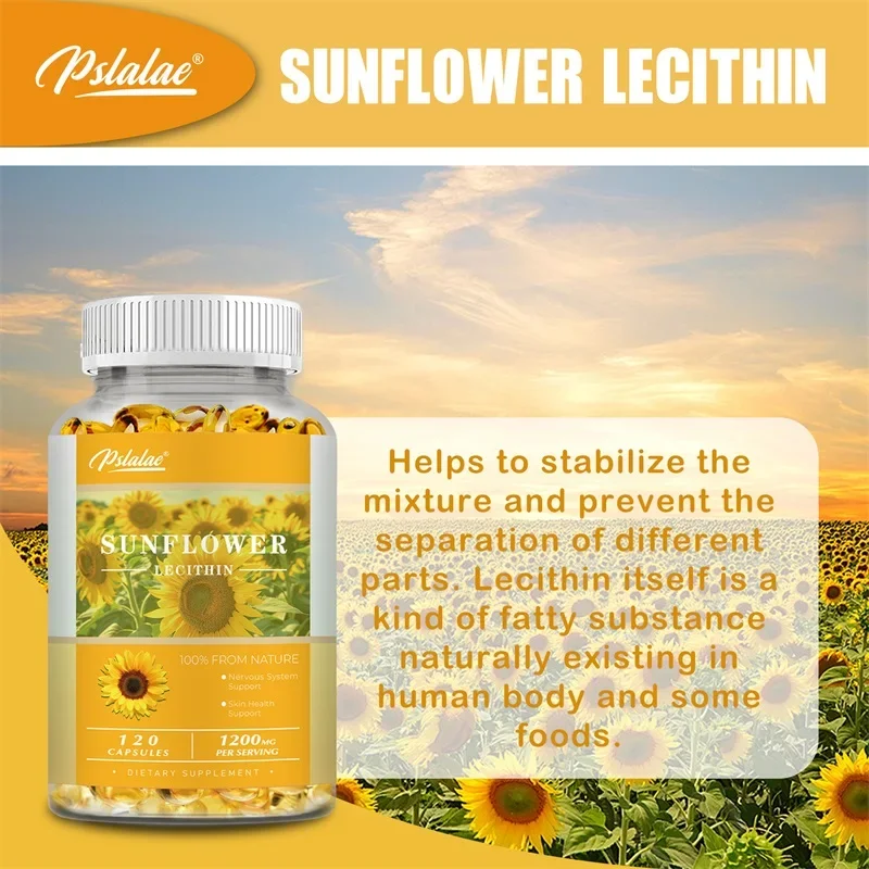

Sunflower Capsules - Rich in Phosphatidylcholine - Supports Liver Function, Cardiovascular, and Skin Health Supplement
