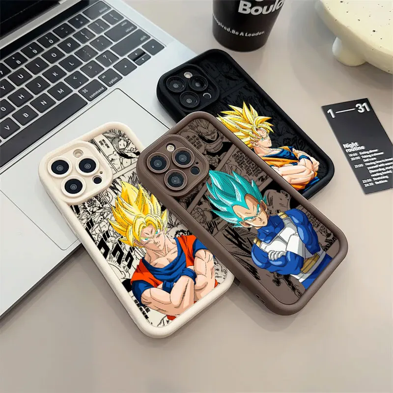 Dragons-Anime-Ball-Gokus Vegetas Phone Case For iPhone 11 12 13 14 15 16 Pro Max Silicone Case For iPhone 15 16 Plus Soft Cover