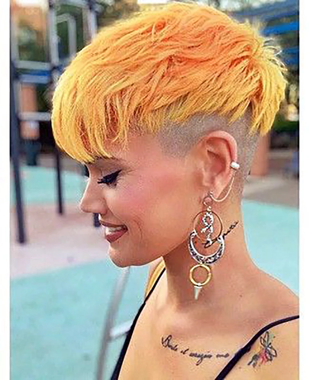 Nicelatus Synthetic Fiber Wigs with Bangs Short Pixie Cut Wigs for Black Women Short Wigs for Black Women