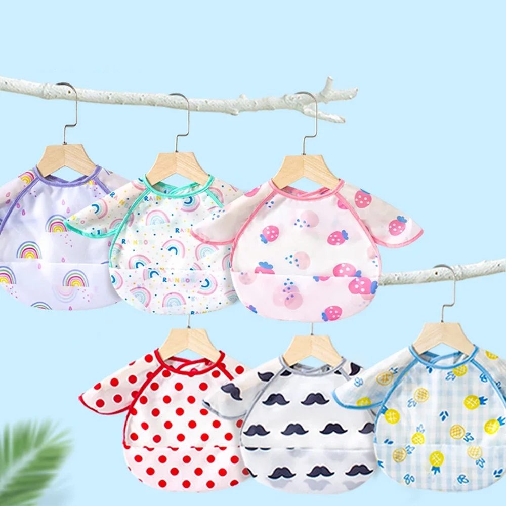 Waterproof Baby bibs Newborn Apron Kids Burp Cloths  Lunch Feeding Bib Cute strawberry bear Cartoon Pattern Toddler Accessories