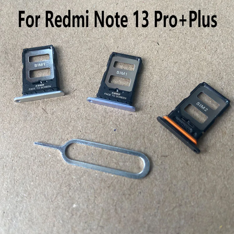 New For Xiaomi Redmi Note 13 Pro + Plus Sim Card Tray Slot Holder Socket Adapter Connector Repair Parts Replacement