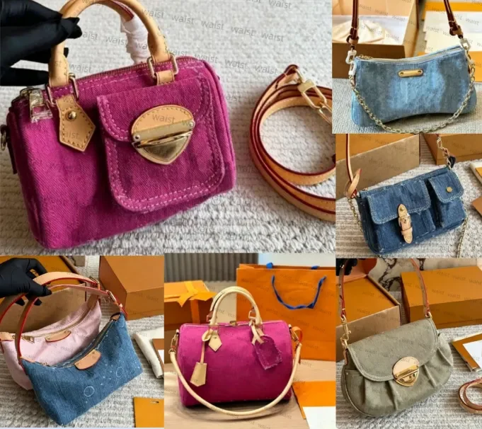 

Luxury Designer bag demin handbag Women Hobo Shoulder Bag leather clutch pochette classic Mini Chain Purses blue handbags design