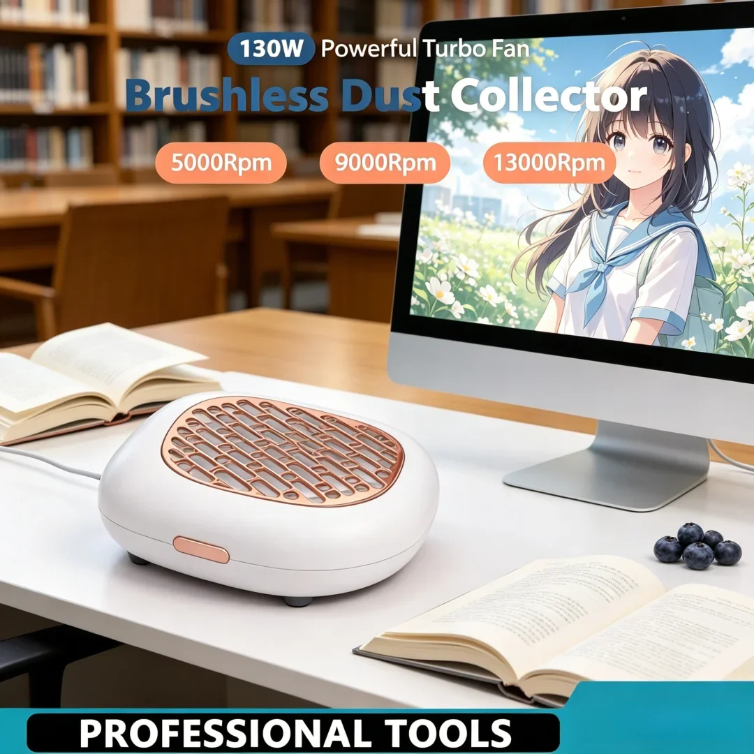 

Opulent 130W Super Suction Brushless Nail Dust Collector Robust Nail Dust Extractor Chic Nail Art Manicure Fan Vacuum Cleaner