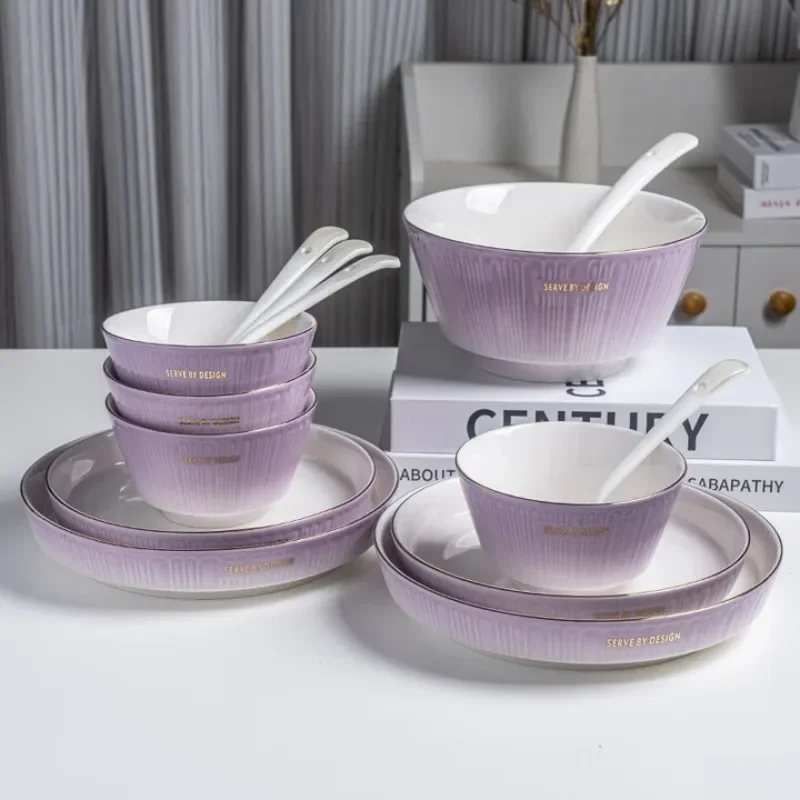 

Tableware set, dishes, household light luxury, luxury, exquisite high-end dishes, ceramic plates, house warming gift