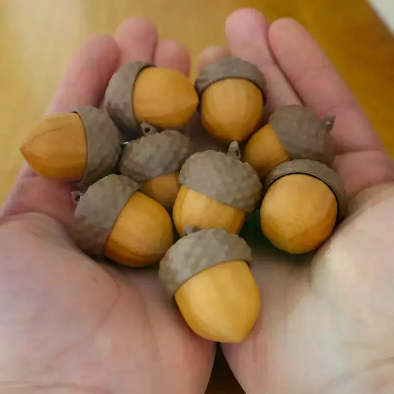 Acorn Relax Clicker Anxiety Relief Keychain Fingertip Press Button Fidget Toy Bag Pendant Portable Sensory Gift