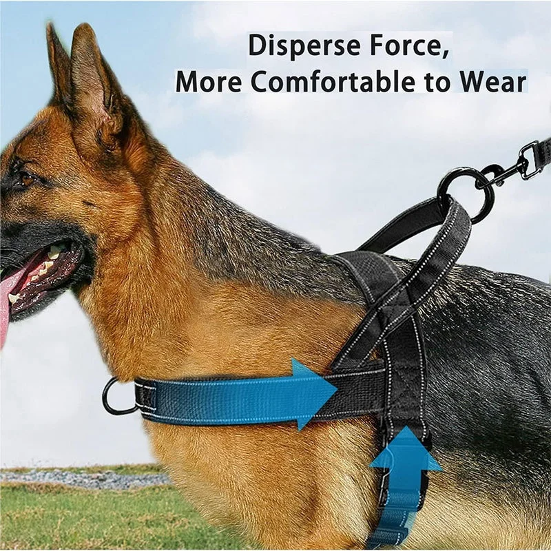 Nylon-Hundegeschirr, strapazierfähig, kein Ziehen, mit Griff, für kleine, mittelgroße und große Hunde, Deutsche Schäferhunde