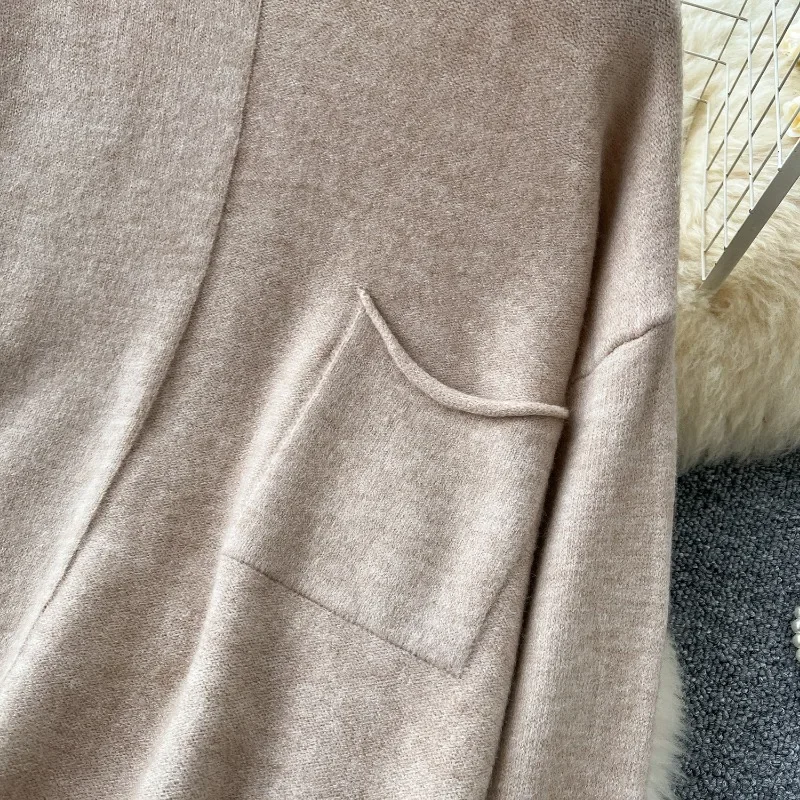 Koreanische ainter Frauen warme weiche Pullover Strick pullover Frauen faul hohe Taille lässige Hose mit weitem Bein Frauen zweiteilige Sets