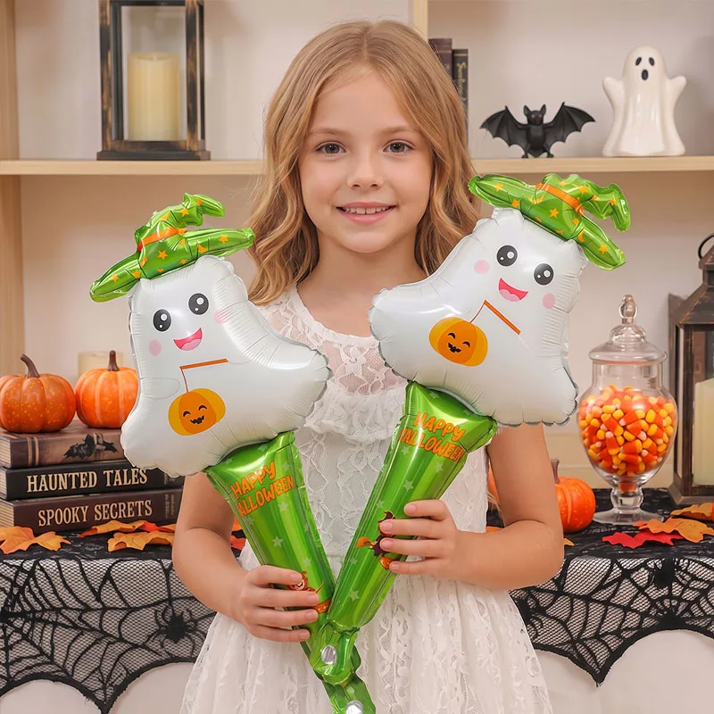 22-teiliges Halloween-Set mit Handballons aus Folie, Partyzubehör für Kinder & Foto-Requisiten, Festliche Dekorationen für Geburtstag & Halloween-Party – Detail 1