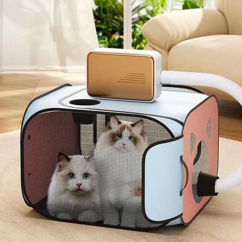 Pet Cat Drying Box Foldable Portable Cat and Dog Household Small Drying Box Dryer Pet Cleaning Supplies small dog pet dryer