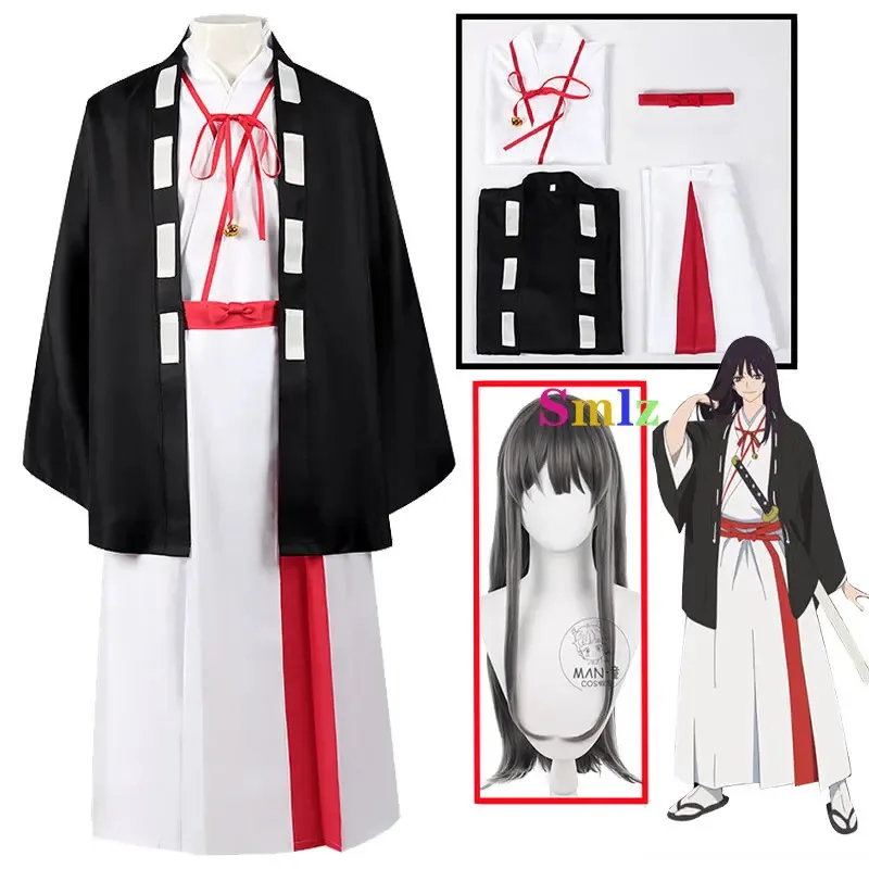 

Aza Toma Cosplay Anime Hell's Paradise Jigokuraku Costume Kimono Cloak Samurai Yamada Cosplay Wig