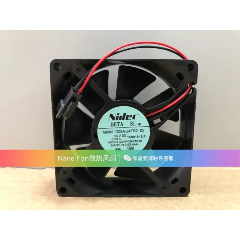 for D08A-24TS2 05 24V 0.23A Original Japan NIDEC 80x80x25mm Inverter Cooling Fan