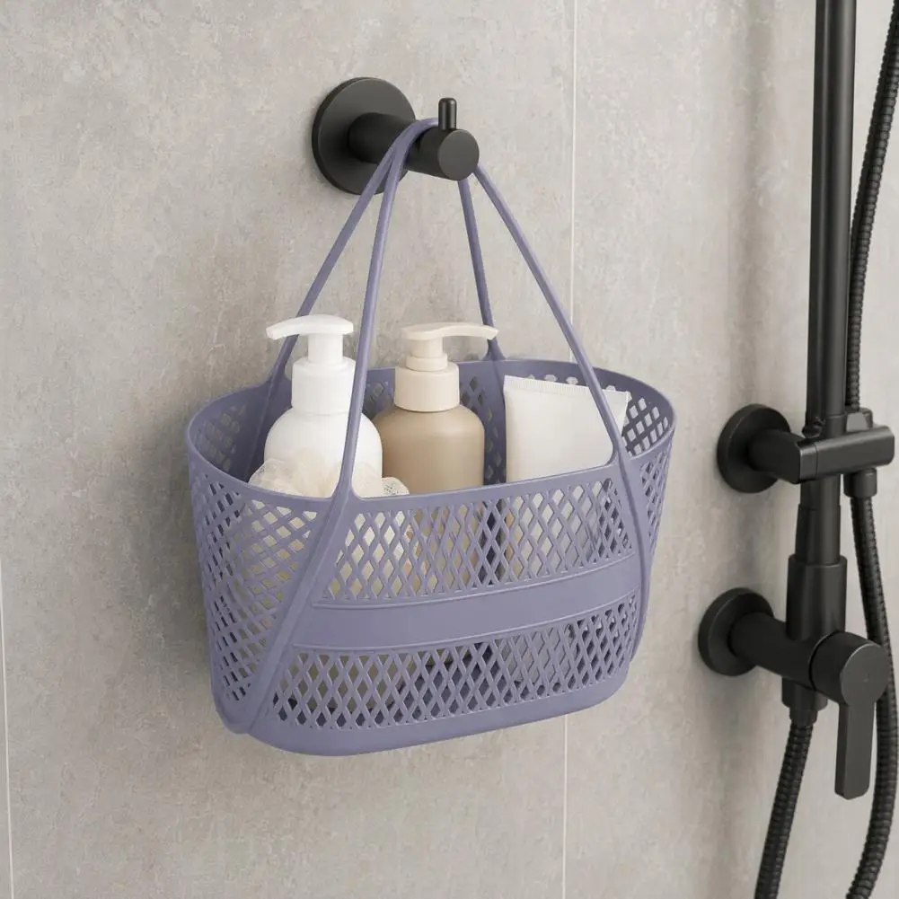 

Shower Caddy Basket, Thickened PP Sturdy Organizer Quick-Dry Drainage Hole Design Basket for Bathroom Organizer