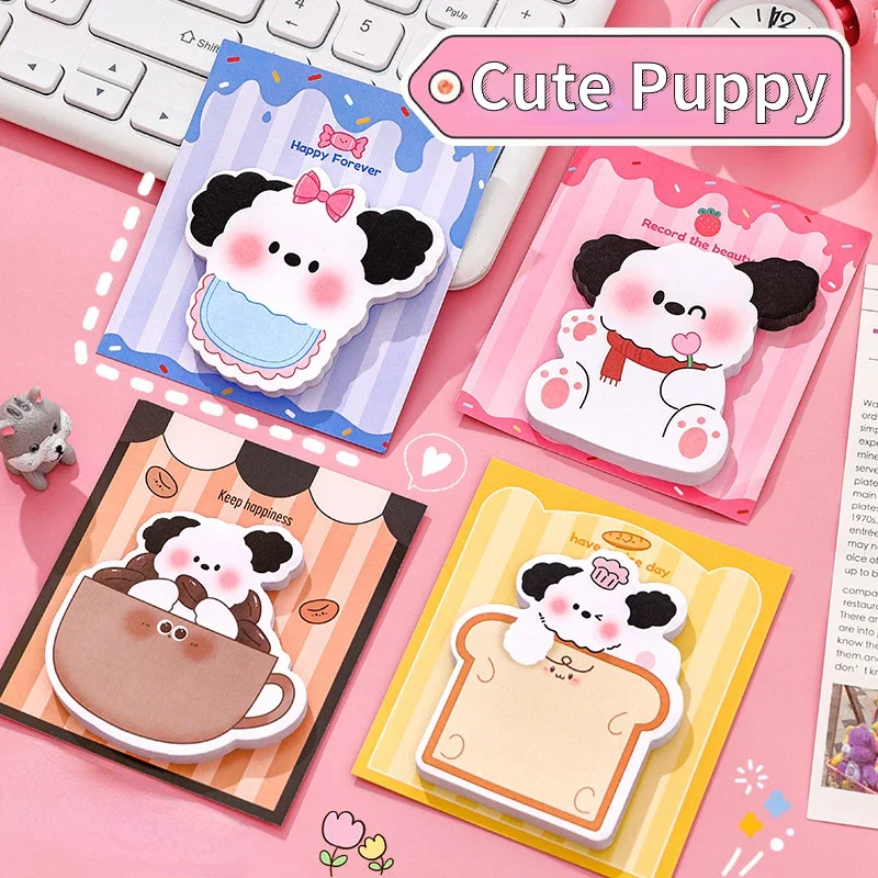 

5Pcs/Lot Cute Puppy Memo Pad Kawaii Cartoon Dog Post Sticky Notes Message Writing Notepad Kids Stationery School Office Supplies