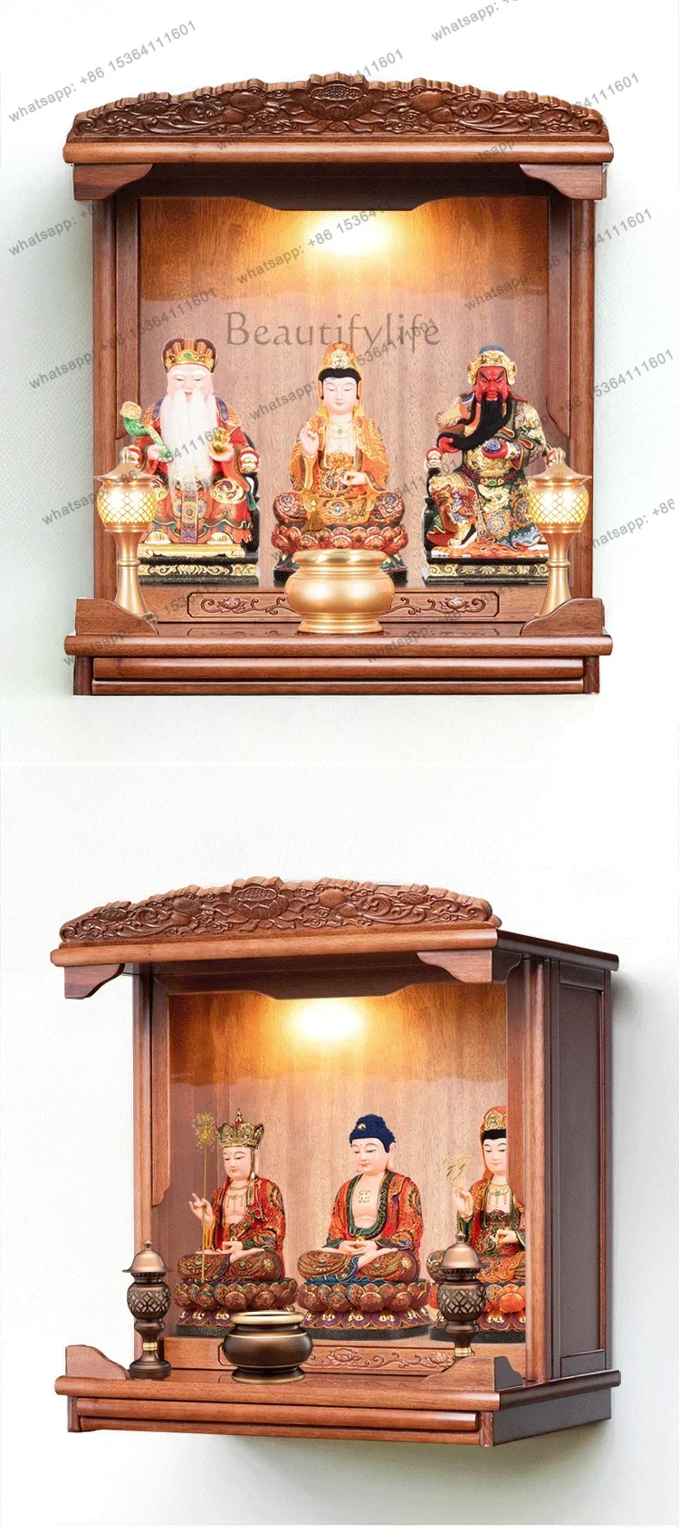 FG   wall-mounted small Guanyin Buddha statue cabinet, Buddha table, shrine table, and stand cabinet dedicated to Bodhisattva