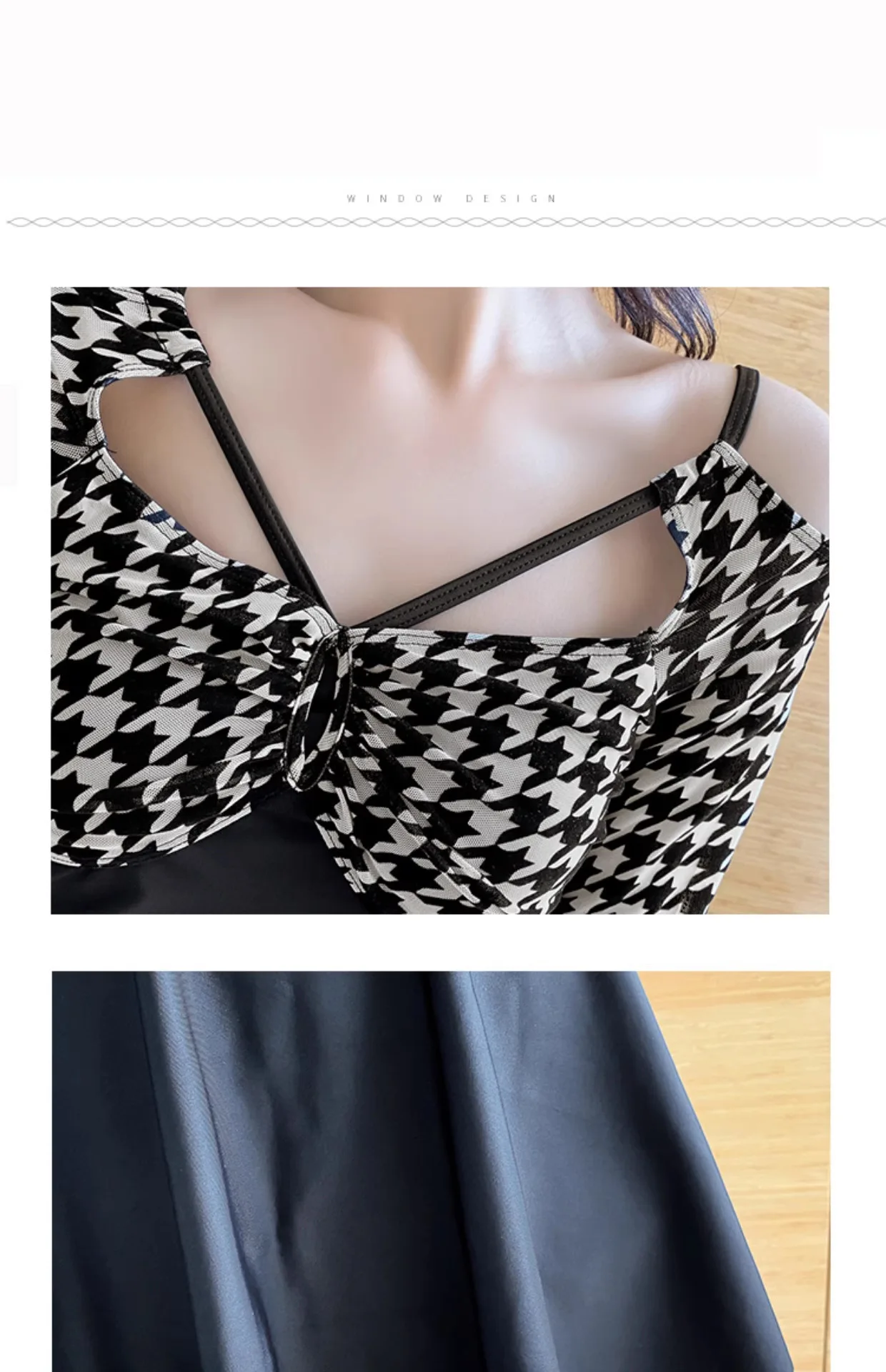 Vestido de una pieza para mujer, puro, adelgazante y de gama alta, a cuadros, de manga larga, para reunión en la playa