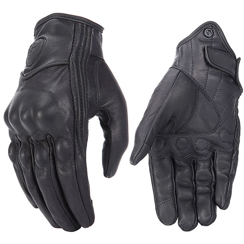 Retro Real Leather Motorcycle Gloves Moto Waterproof Gloves Motocross Glove