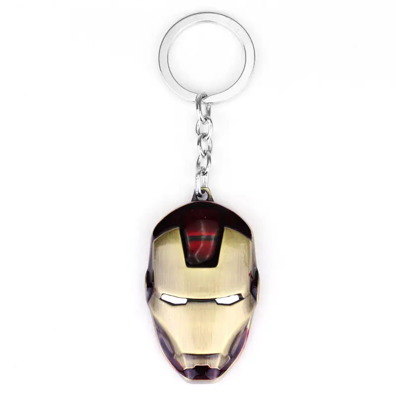 Marvel Avengers Keychain Superhero Iron Man Helmet Pendant Keyring Car Backpack Key Holder Jewelry Accessories Gift for Kids