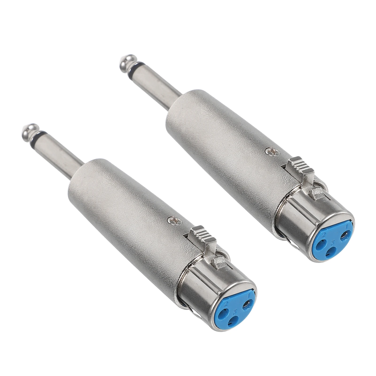 

2Pcs 3 Pin Xlr Female Audio Adapter for 6.35mm Mono Male Plug Microphone Connector Converter Recording Live Performance