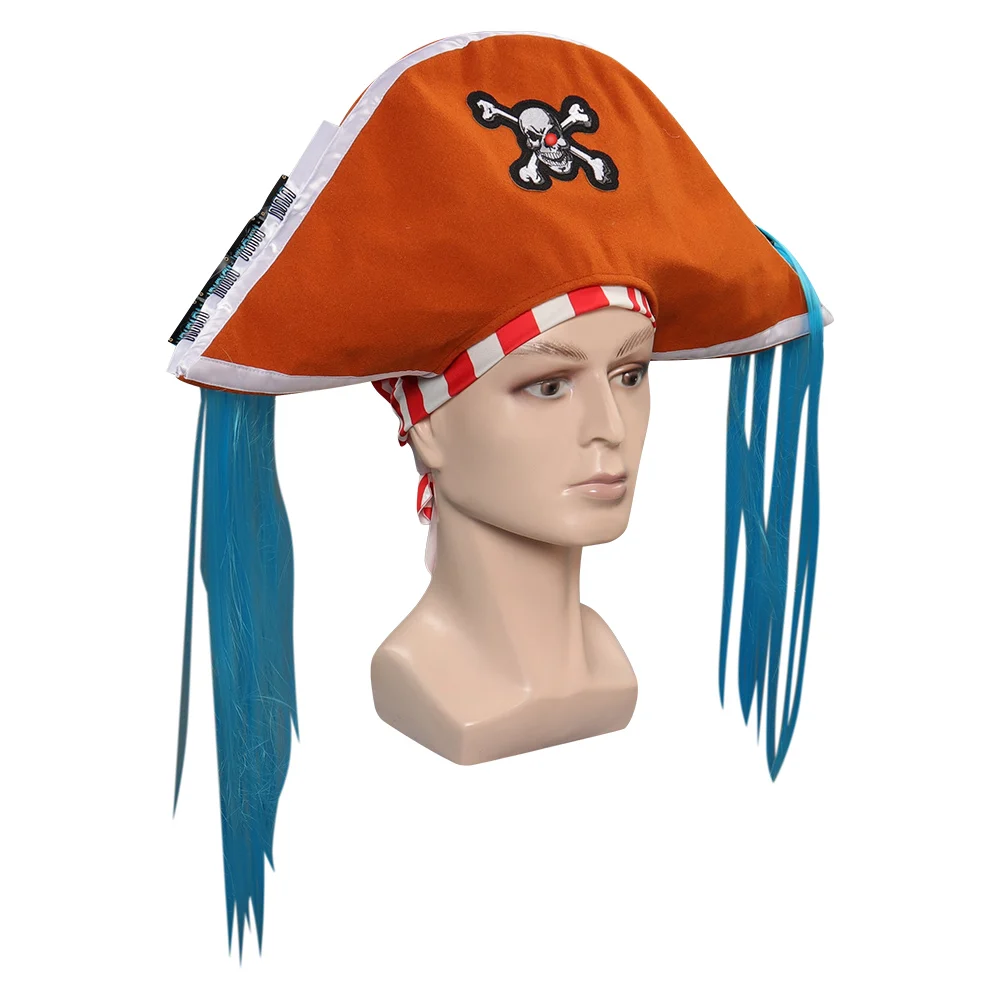 Live Action TV One Cos Piece Buggy Cosplay Anime Pirate Cap, sombrero para adultos, bufanda, diadema, accesorio, accesorios para traje de Halloween