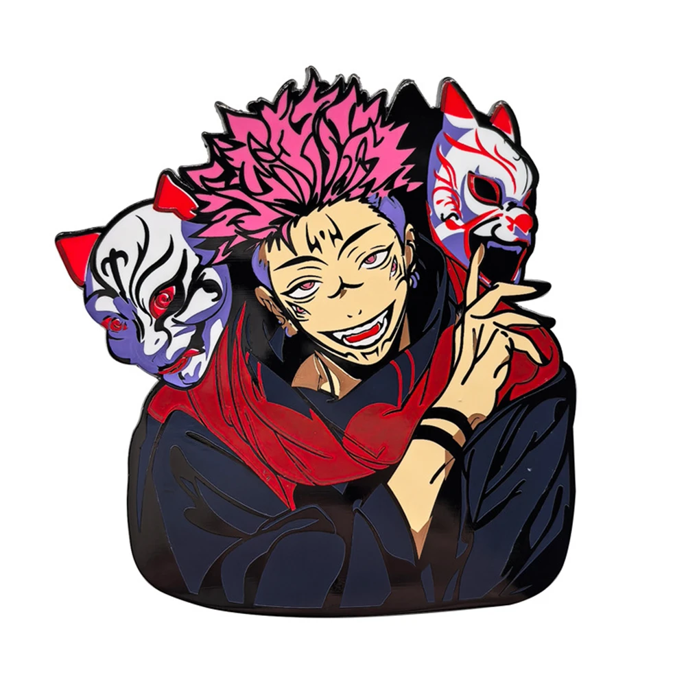 Anime Jujutsu Kaisen Ryomen Sukuna Cosplay Costume Badge Pin Accessories Backpack Pendant Metal Prop Brooch