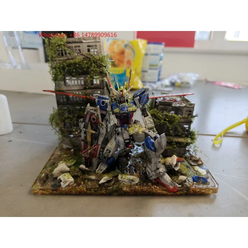 Gundam fish tank landscaping, battle-damaged ruins scene, suitable for i second-generation fish tank
