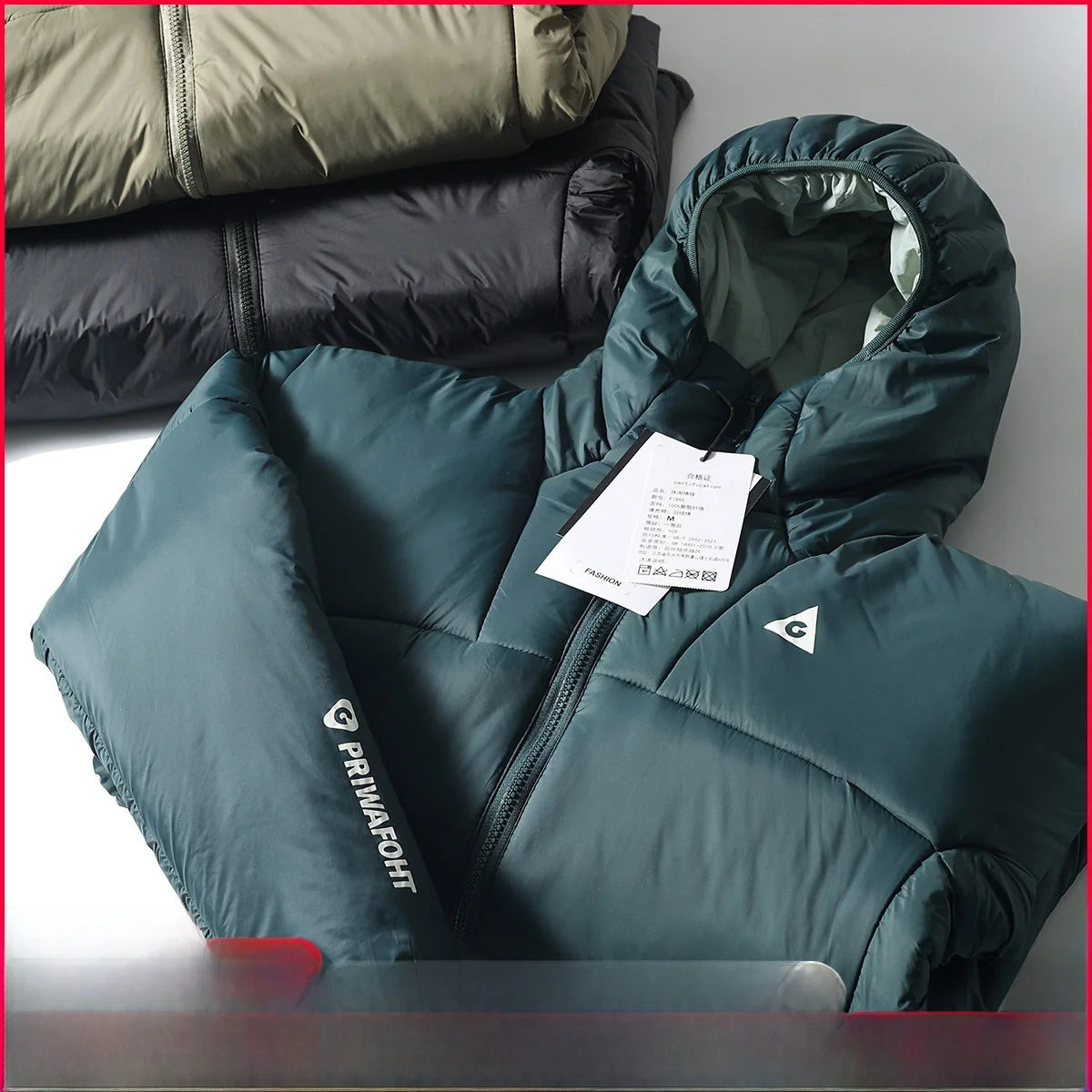 

Water-Resistant down Cotton Jacket Men's Winter Sportswear Casual Thickened Warm Hooded Windproof Standard Fit Long Sleeve