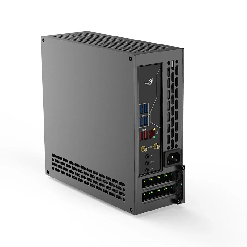 

5-liter A24-V5 dual slot single display 1U power ITX chassis, double-sided Chamfering