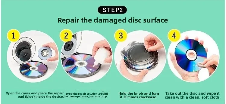CD DVD Disc Repair Machine, Scratch Removal Polisher for Scratched Discs, Optical Disc Data Recovery Tool for CD DVD