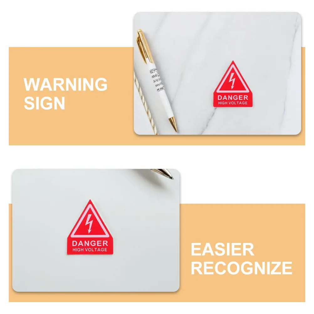 10Pcs Caution High Voltage Stickers Self-Adhesive Electrical Warning Labels Safety Signs for Hazard Zones Electric Shocks