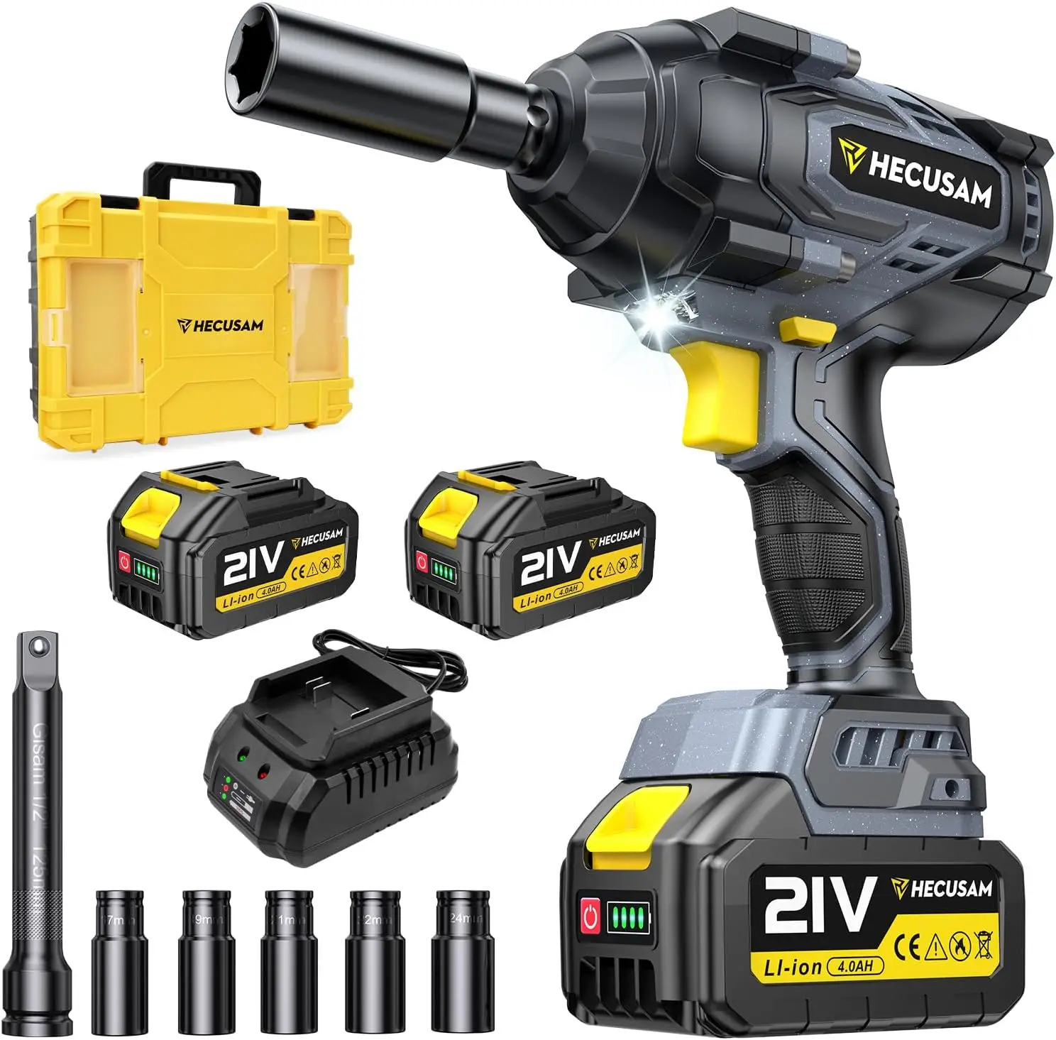 

Аккумуляторный ударный гайковерт, 1/2 дюйма, бесщеточный, 1032 фунта, 4 скорости, 2 аккумулятора емкостью 4000 мАч и аксессуары