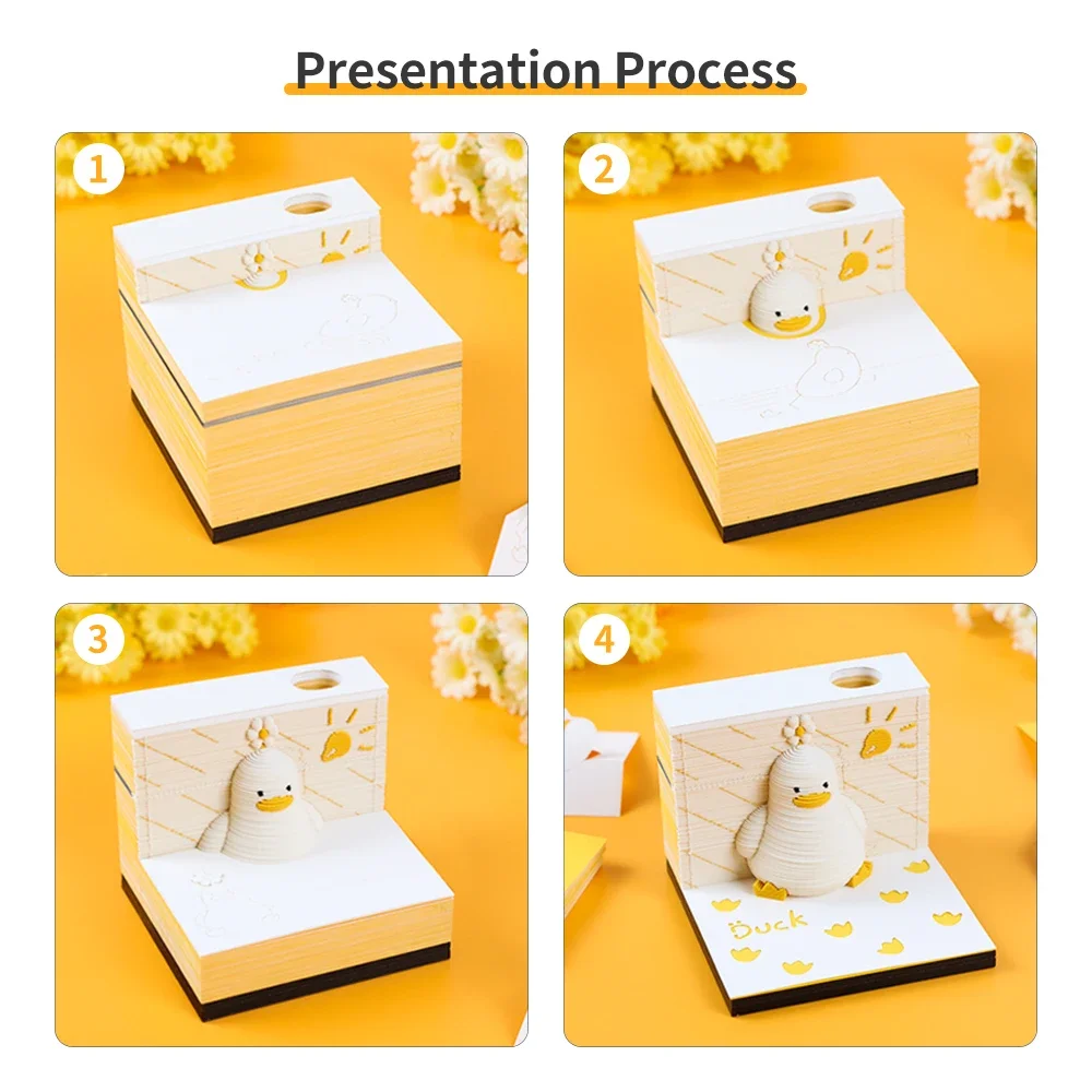 Um bloco de notas que revela Lucky Duck, mais você usá-lo