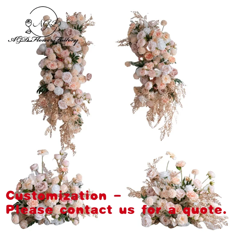 

Customize.Customized Wedding Decoration Background Layout Wall Hanging Floral Artificial Kt Board Flower Row Wedding F