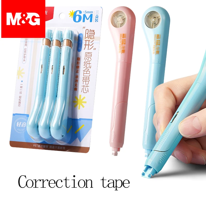 M&G Stift-Korrekturband Original Papierfarbe Transparentes Folienband für Schüler Hochwertiger Ersatzkern