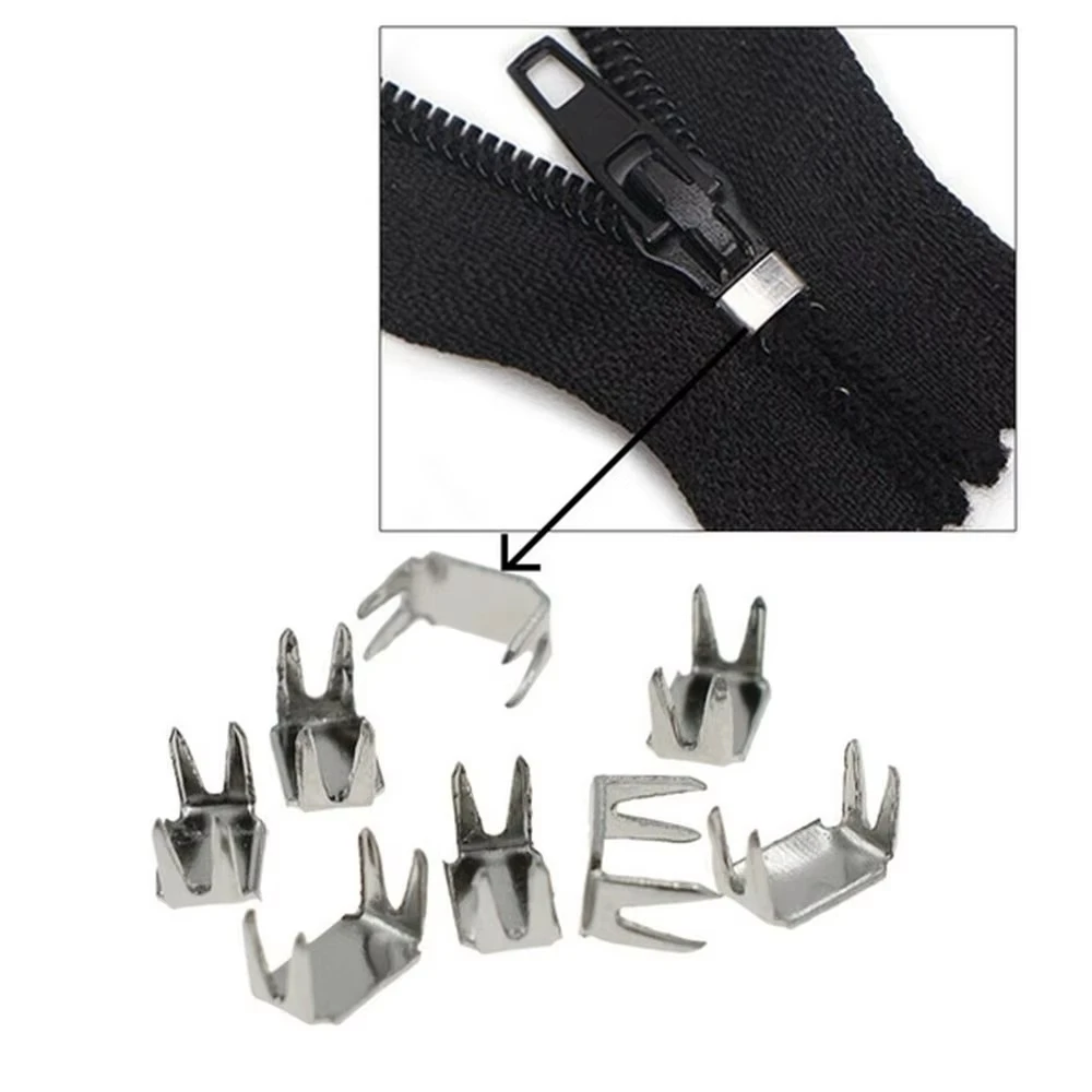 20PCS 5# Metal Clasp Claw-Style Tail Four-Claw End Zipper Head Tail Regulation Four-Claw Code Card Stop Zipper Stop