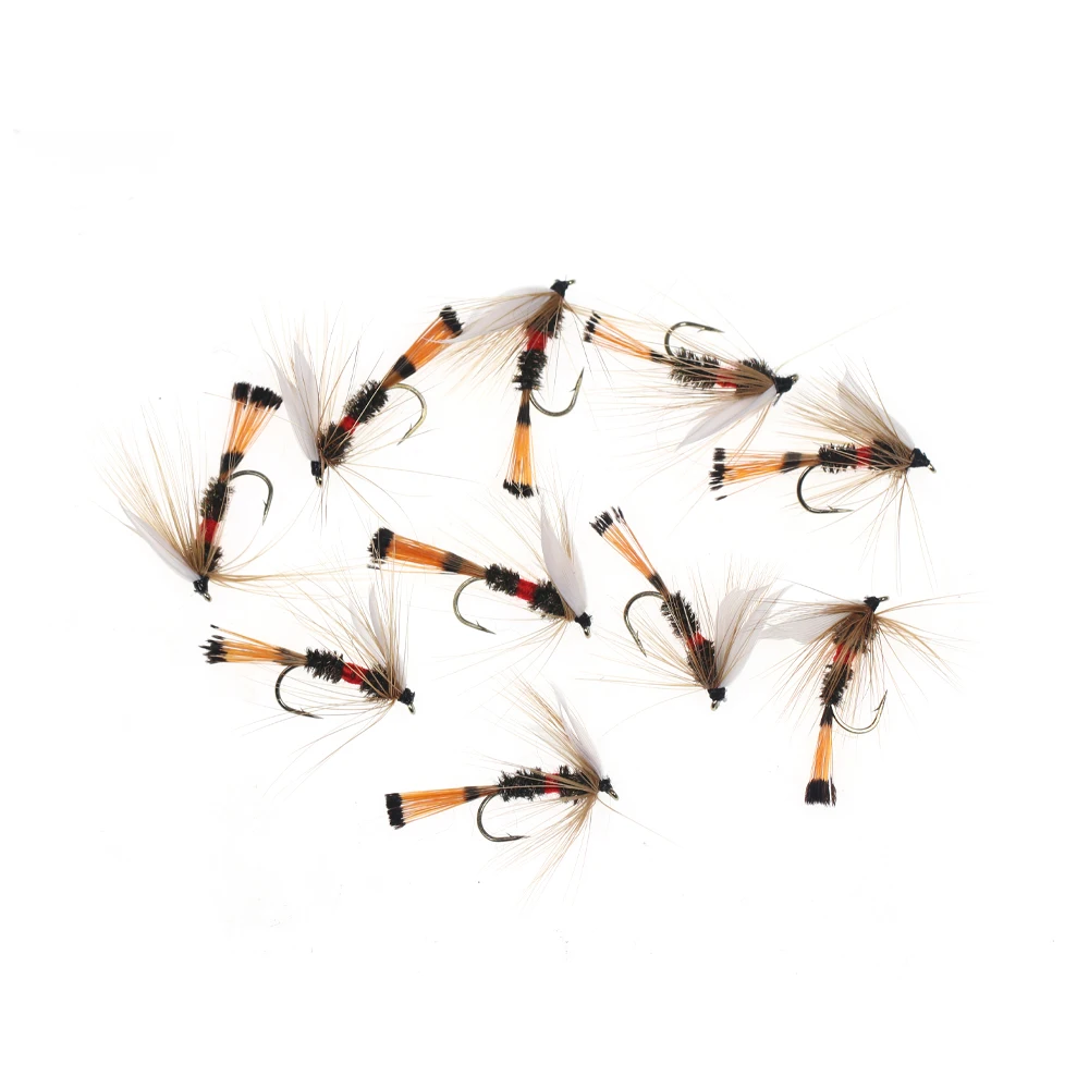 6pcs/10pcs #10 Royal Coachman Dry Fly Peacock Herl Feather Royal Wulff Barbed Fish Hook Mayfly Trout Panfish Perch Fishing Lures view 6