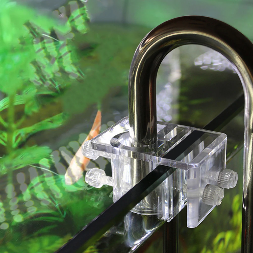 

Acrylic Fish Tank Water Holder 6X3.5X4Cm Easy Install Hot Bending Design Pipe Clamp Aquarium Fixed Clip Hose Tube