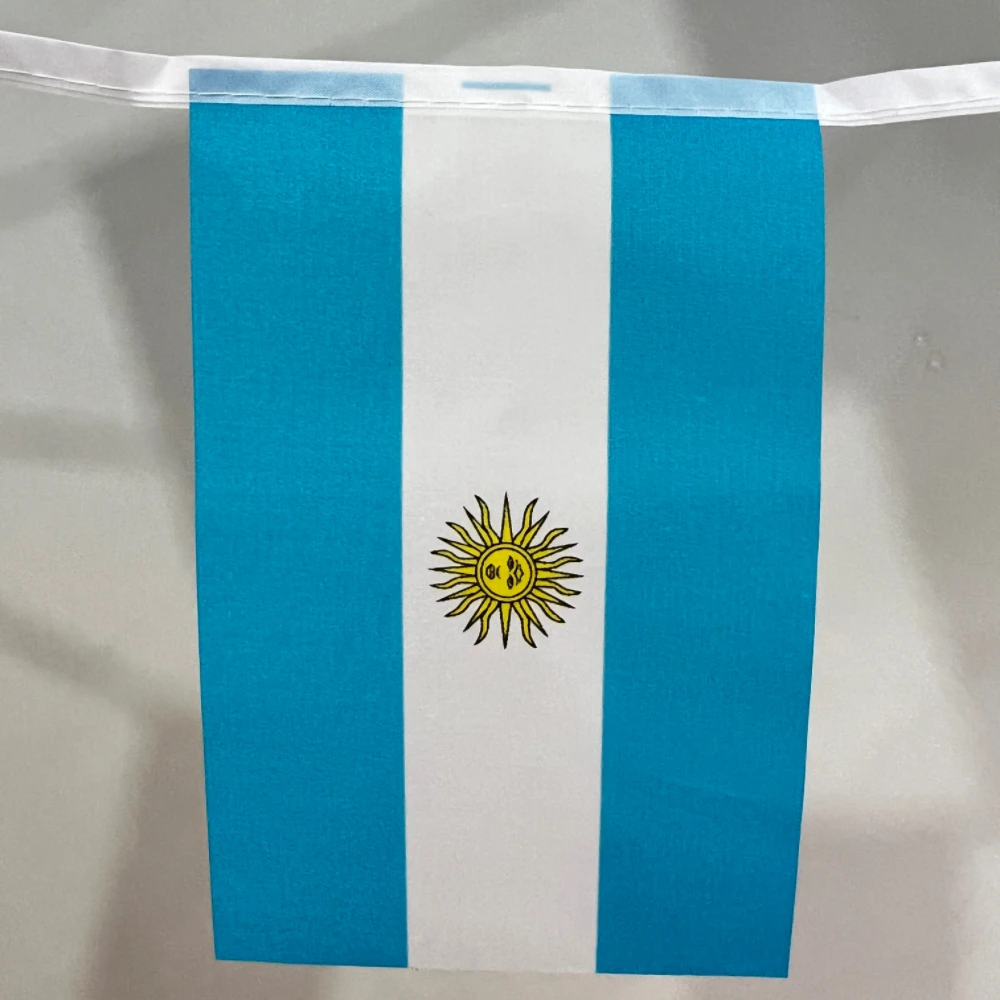 Argentina Flag14x21cm Hanging Polyester 20pcs/set Argentina bunting flags Pennant String Banner Buntings Festival Party Holiday