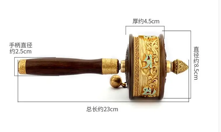 Wholesale Buddhism supply Tibet temple Buddhist disciple family Efficacious scriptures mantra Warp Prayer wheel ZHUAN JING LUN