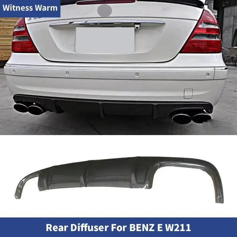 Diffuseur de pare-chocs arrière en fibre de carbone FRP, kit de carrosserie pour Benz Classe E W211 E350 E550 E55 E63 Jas, 2003-2010