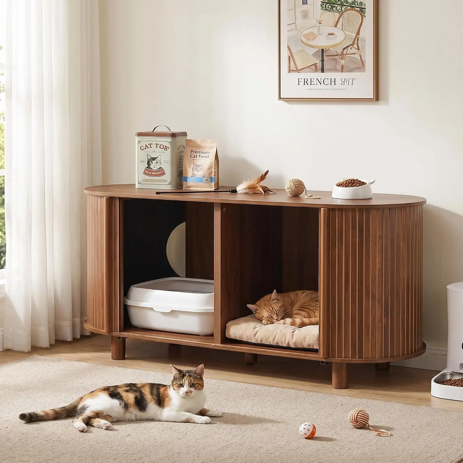 Double Litter Box Enclosure Furniture, 51