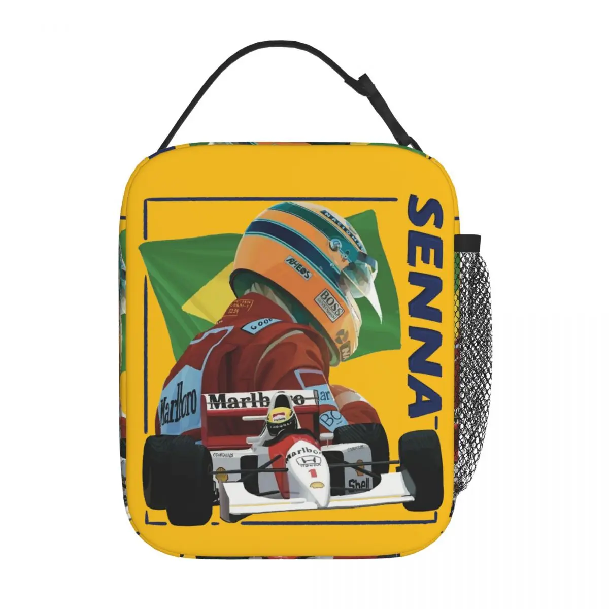 Ayrton Senna Insulated Lunch Bag Cooler Bag  Lunch Container Brazil Portable Tote Lunch Box Men Women School Travel