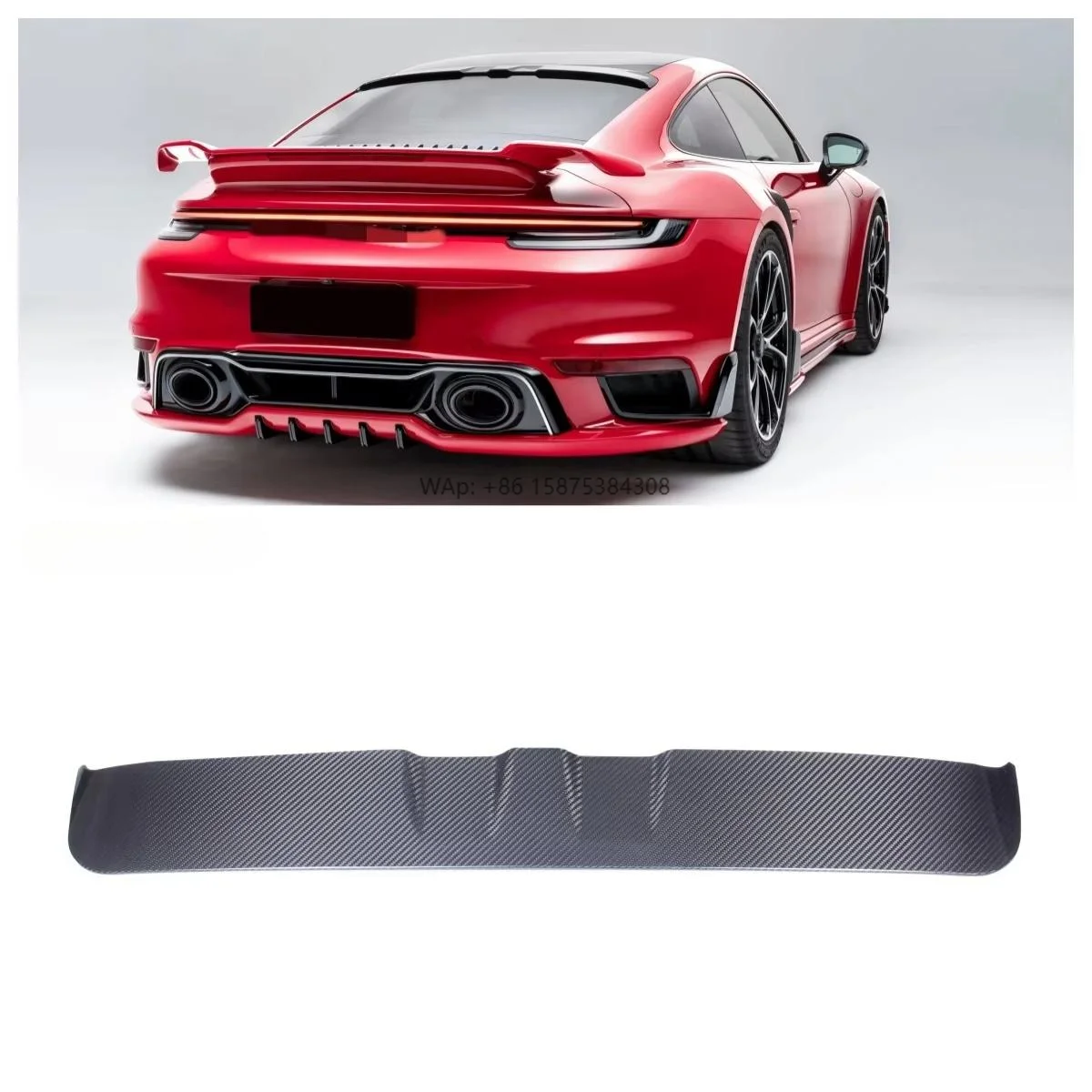 

High Glossy Carbon Fiber Rear Trunk Roof Spoiler Boot Wing for 992 Te Style Rear Glass Window Spoiler