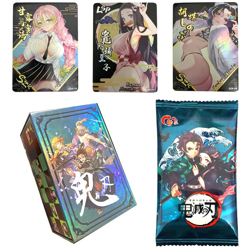 New Anime Demon Slayer Blade Card Flash SSP Card Kamado Tanjirou Nezuko Anime Peripheral UR Rare Cards Collection Christmas Gift